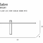 Wall lamps → Maxlight W0281 Sabre 61cm