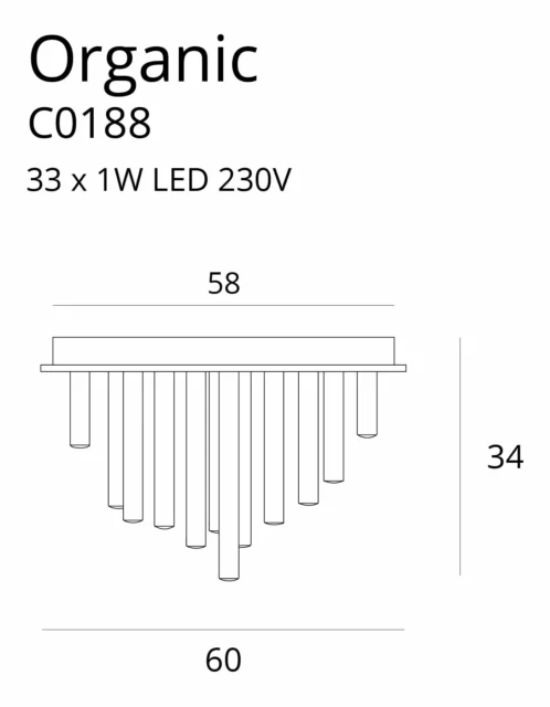Ceiling lights → Maxlight C0188D Organic 60cm