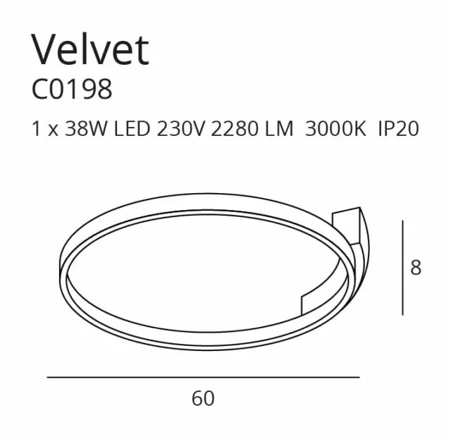 Mennyezeti lámpák → Maxlight C0198 Velvet 60cm