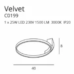 Deckenleuchten → Maxlight C0199 Velvet 40cm