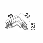 Systemy Szynowe → Systemy Szynowe 3-Fazowe → Akcesoria → Maxlight MHT1-L/L-BK Łącznik L lewy
