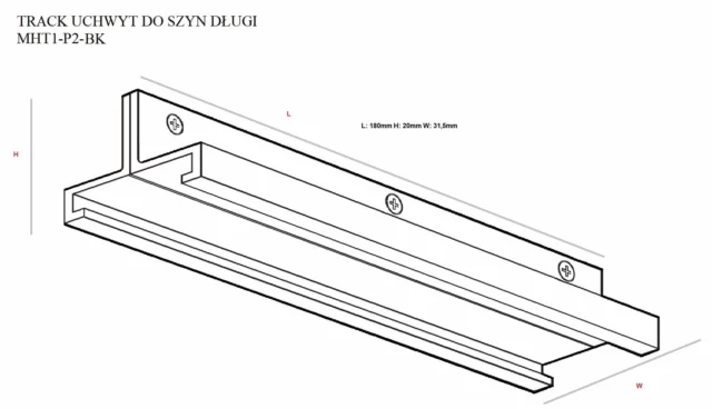 Systemy Szynowe → Systemy Szynowe 3-Fazowe → Akcesoria → Maxlight MHT1-P2-Bk Uchwyt do szyn długi