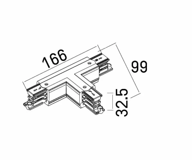 Systemy Szynowe → Systemy Szynowe 3-Fazowe → Akcesoria → Maxlight MHT1-T/L-WH Łącznik T lewy
