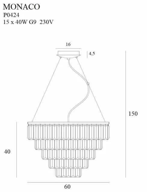 Pendelleuchten → Maxlight P0424 Monaco 60cm