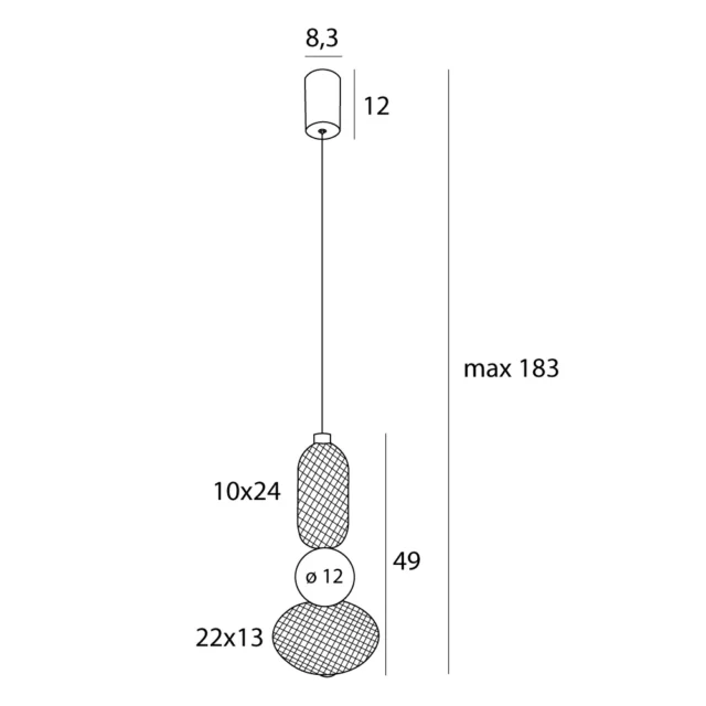 Pendelarmaturer → Maxlight P0591 Bora A
