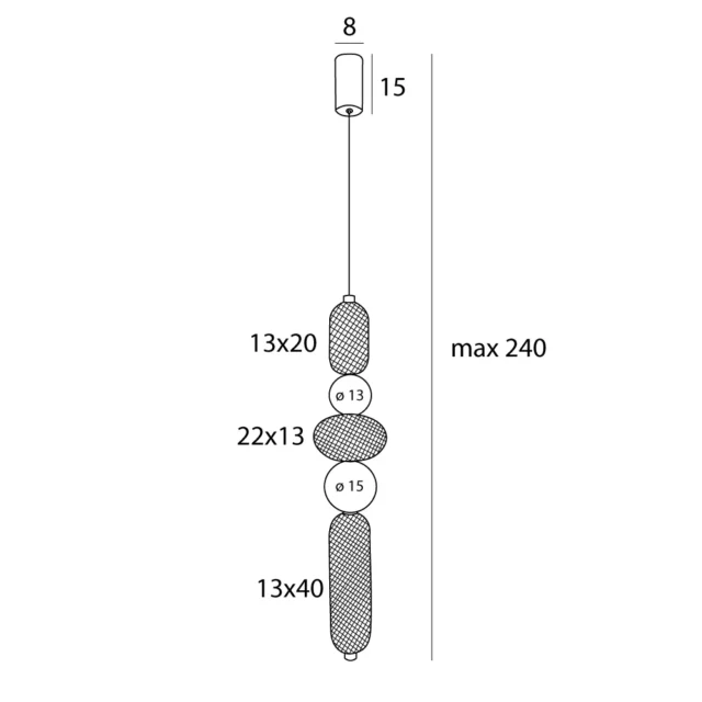 Pendelarmaturer → Maxlight P0592 Bora B