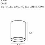 Oświetlenie Techniczne → Natynkowe → Maxlight C0211 Tub + Pierścień ozdobny RC0155/C0156