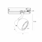Systemy Szynowe → Systemy Szynowe 3-Fazowe → Oprawy → Maxlight S0019 Hoshi – Lampa do szynoprzewodu 3F