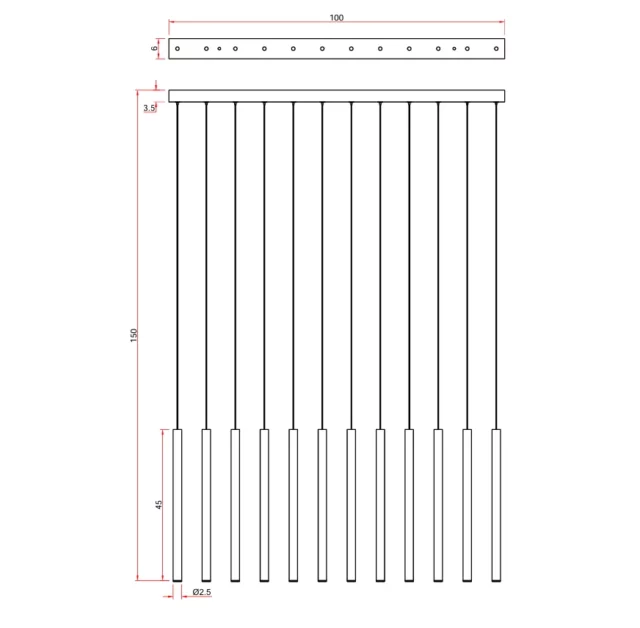 Lampy wiszące → Maxlight P0671 Metalic 12