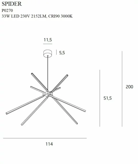 Lampy wiszące → Maxlight P0270 Spider