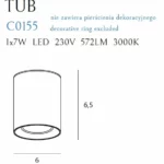 Oświetlenie Techniczne → Natynkowe → Maxlight C0155 Tub + Pierścień ozdobny RC0155/C0156