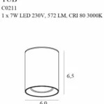 Oświetlenie Techniczne → Natynkowe → Maxlight C0211 Tub + Pierścień ozdobny RC0155/C0156