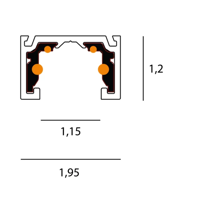 Track Systems → Micro11 → Rails → MAXLIGHT NT0006 Micro11 Micro surface-mounted track conductor