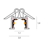 Track Systems → Micro11 → Rails → MAXLIGHT NT0012 Micro11 Micro recessed spring track conductor