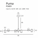 Lămpi suspendate → Maxlight P0409 Puma