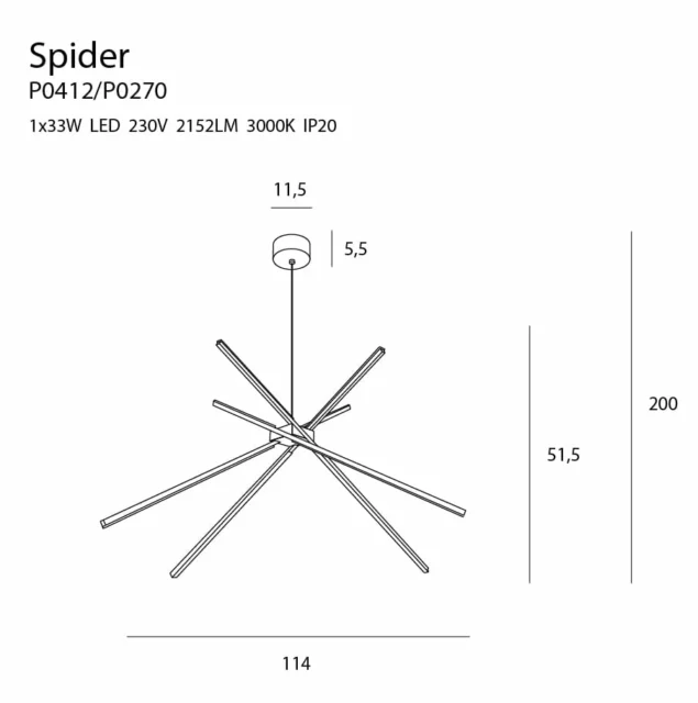 Lampy wiszące → Maxlight P0412 Spider