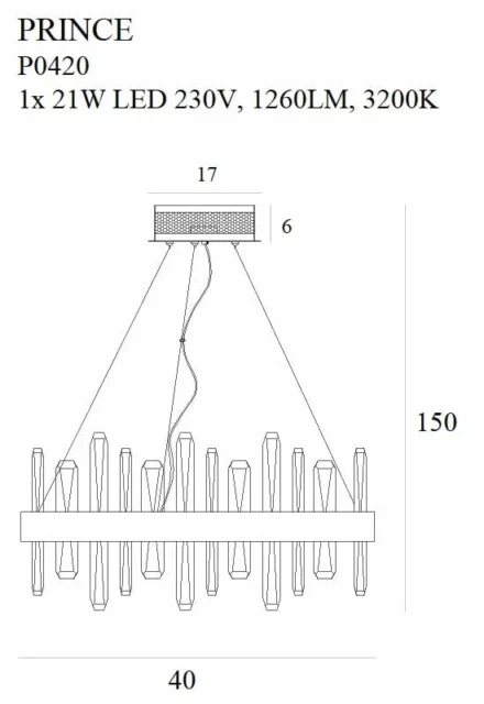 Lampes suspendues → Maxlight P0420 Prince 40cm