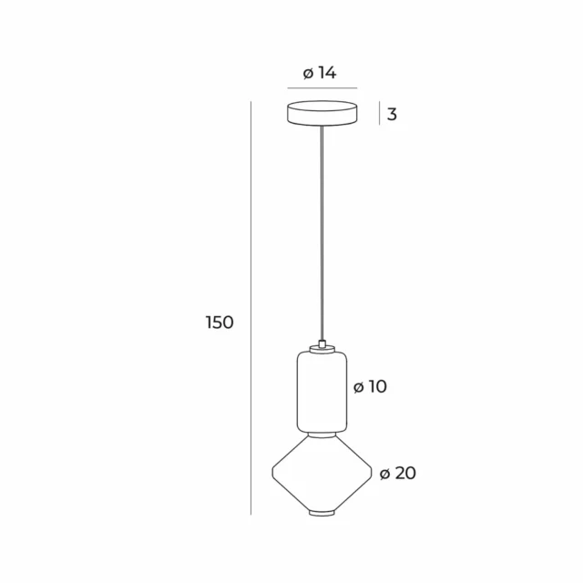 Lampes suspendues → Maxlight P0467 Akiko
