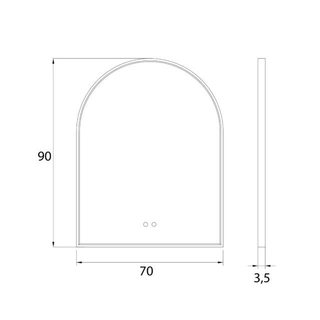 Miroirs → Maxlight W0386 Mirror Demi-rond