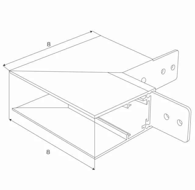 Bėgelių Sistemos → Magnetinės → Priedai → Maxlight MT0021 Magnetic Mechaninis poslinkio kampas aukšto profilio paviršiniam bėgeliui MT0018/MT0019
