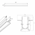Bėgelių Sistemos → Magnetinės → Bėgeliai → Maxlight MT0023 Magnetic Įleidžiamas bėgelis 1m