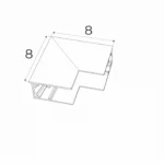 Bėgelių Sistemos → Magnetinės → Priedai → Maxlight MT0005 Magnetic Mechaninis sienos-lubų kampas aukšto profilio paviršiniam bėgeliui MT0001/MT0002