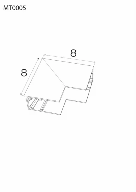 Bėgelių Sistemos → Magnetinės → Priedai → Maxlight MT0005 Magnetic Mechaninis sienos-lubų kampas aukšto profilio paviršiniam bėgeliui MT0001/MT0002
