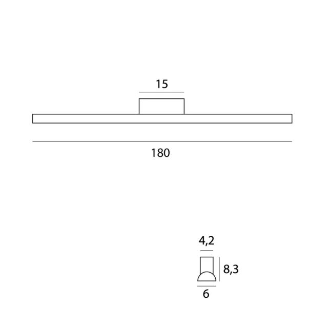 Appliques murales → Maxlight C0244 Tampa 180cm